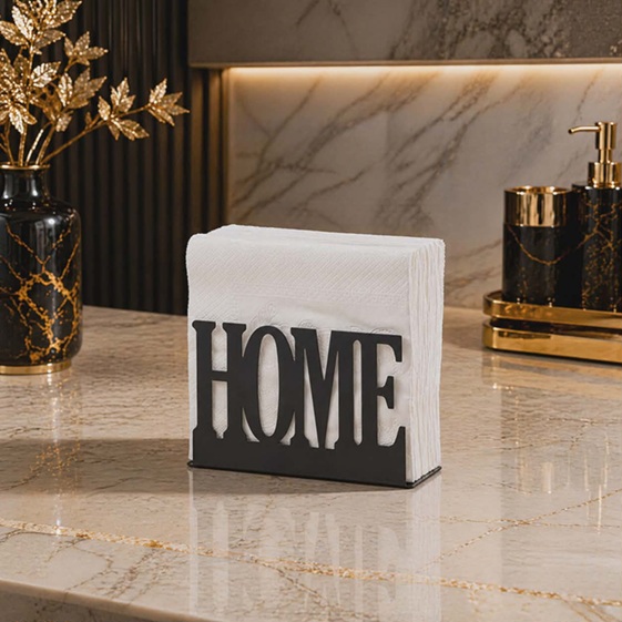 TISSUE HOLDER HOME BLK