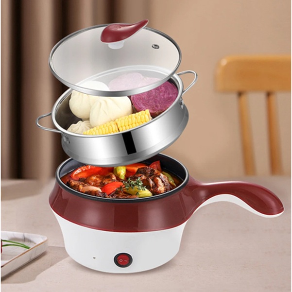 MULTIFUNCTIONAL ELECTRIC COOKING POT WITH STEAMER 1.8L