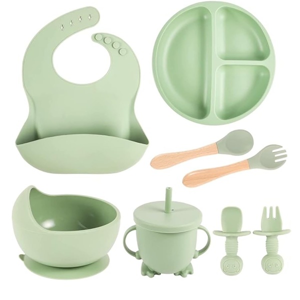 08 PCS SILICONE BABLEWARE SET