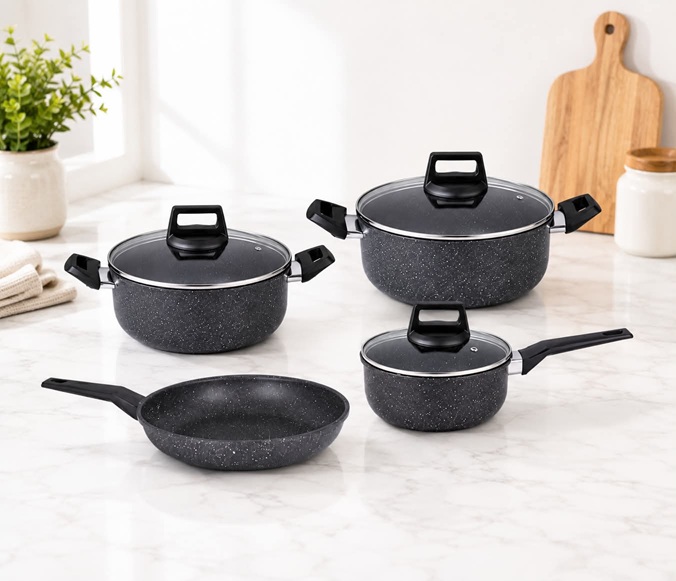 THE HARVEST 7 PCS NONSTICK COOKWARE SET