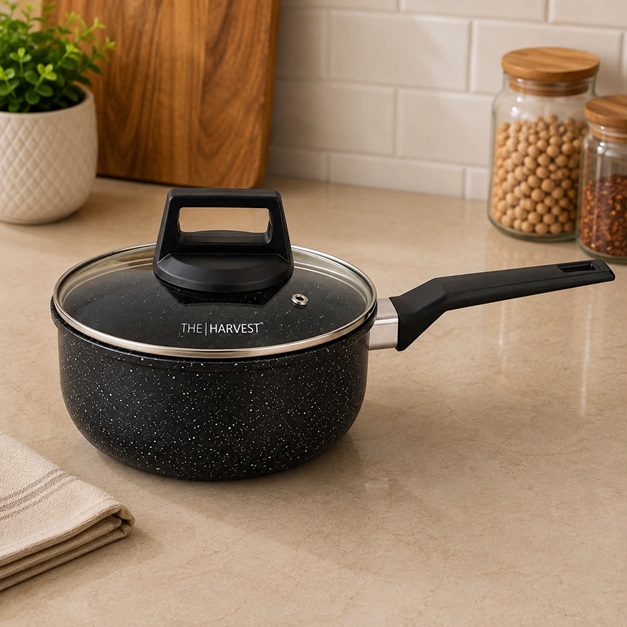 THE HARVEST ONE SIDE HANDLE MILK PAN 18CM