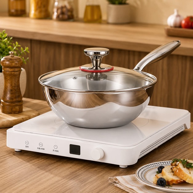 STAINLESS STEEL KADAI WITH LID 20CM