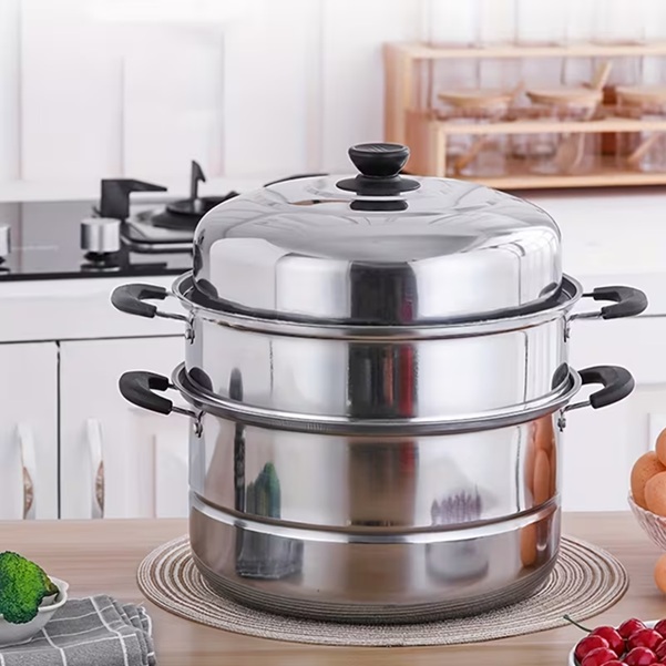 100% HIGH QUALITY STAINLESS STEEL MULTIFUNCTIONAL STEAMER 32CM